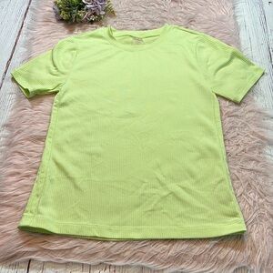 DONATING 1/1 CALIA By Carrie Underwood Green Ribbed Stretch Short Sleeve Top